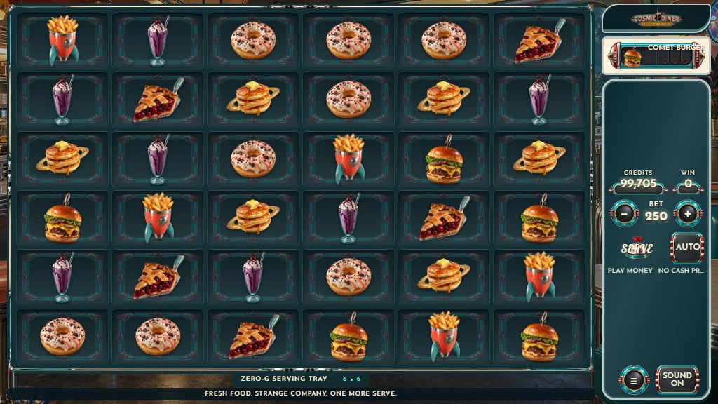 Cosmic Diner actual landscape gameplay
