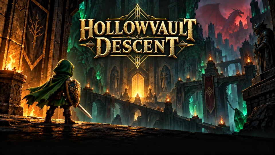 Hollowvault Descent cinematic title artwork